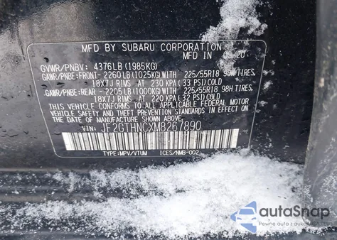 2021 Subaru Crosstrek Limited из США, поврежденный, VIN JF2GTHNCXM8267890